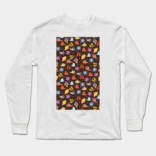 Cute Beautiful Colorful Birds Pattern Artwork Long Sleeve T-Shirt